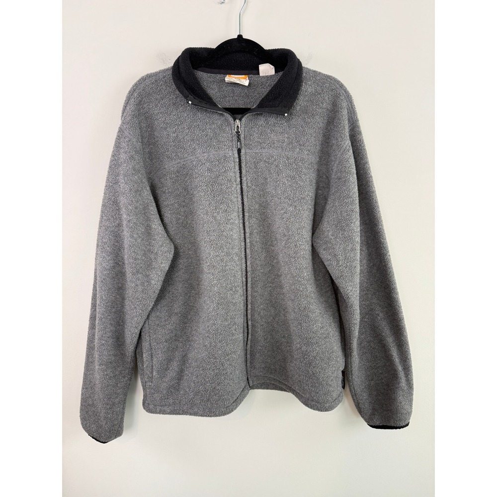 Timberland Fleece Jacket Gray L Full Zip Polartec Stratham Issue Streetwear